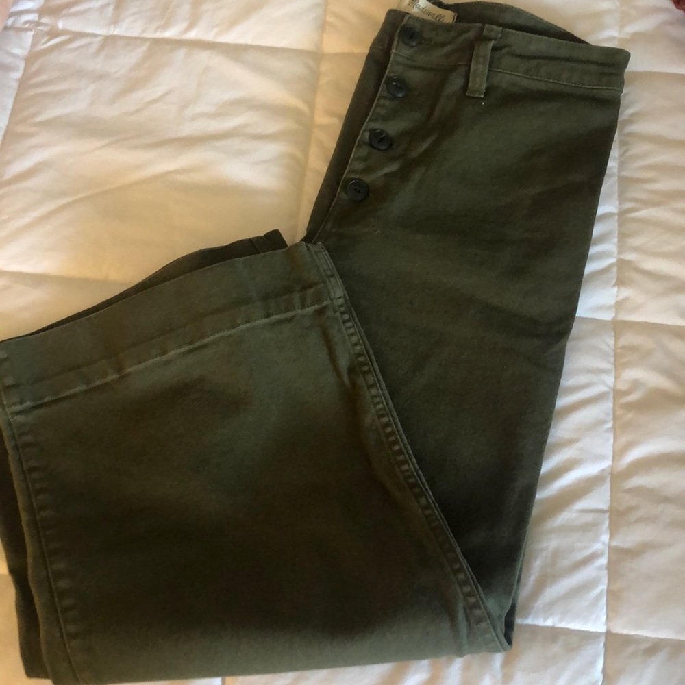 High Waist Cropped Canvas Pant